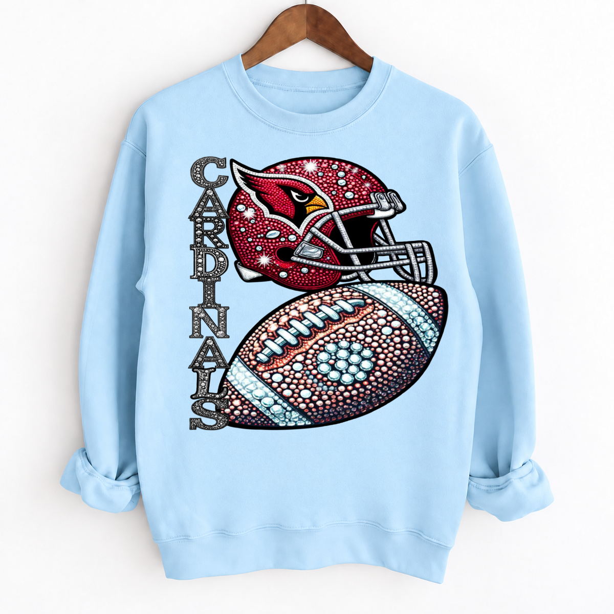 Personalized Football Team Bling Helmet And Ball Sweatshirt