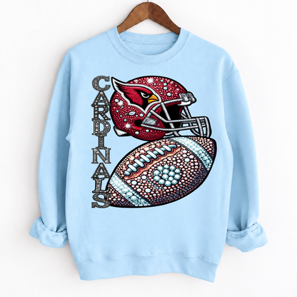 Personalized Football Team Bling Helmet And Ball Sweatshirt