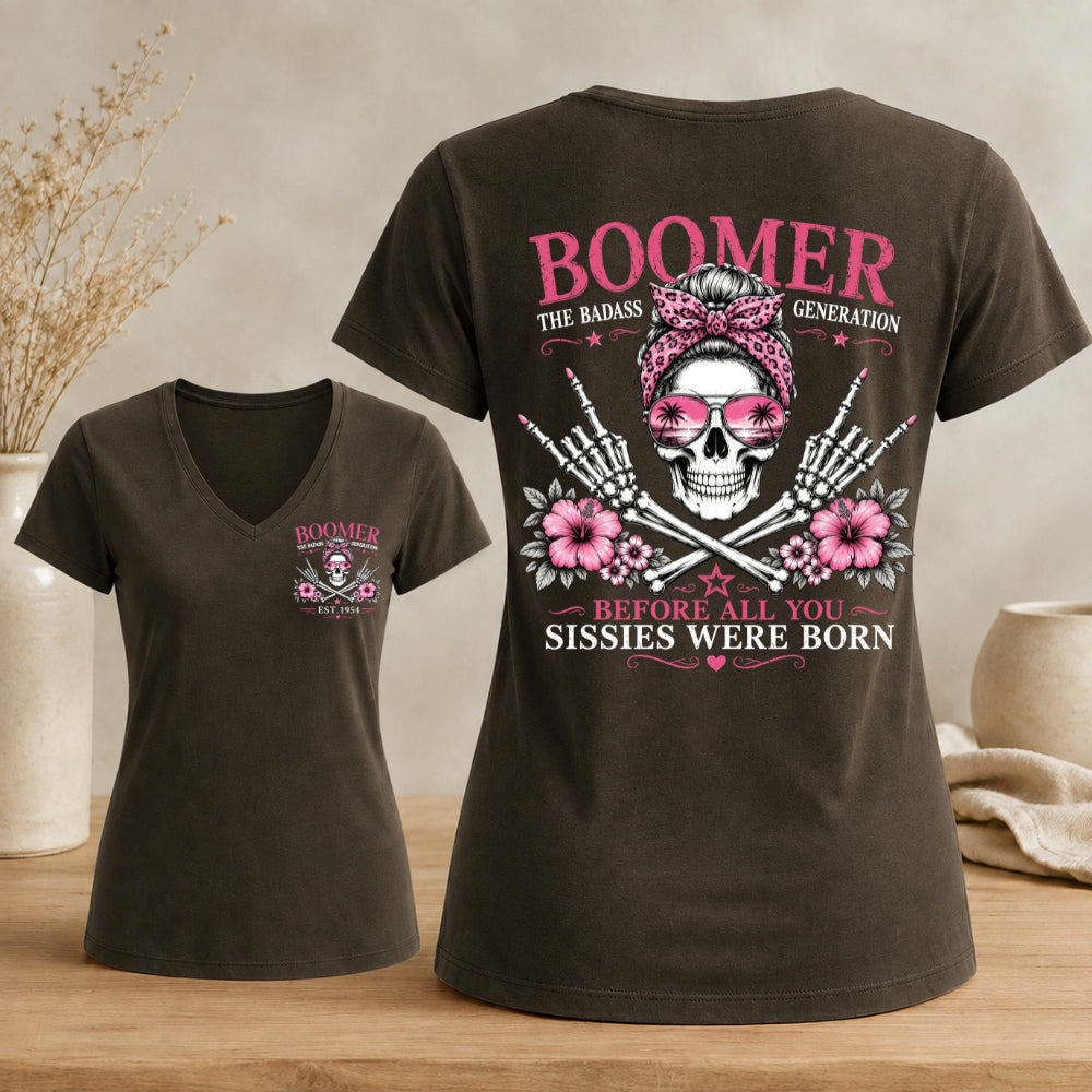 Personalized Boomer Badass Generation V-neck
