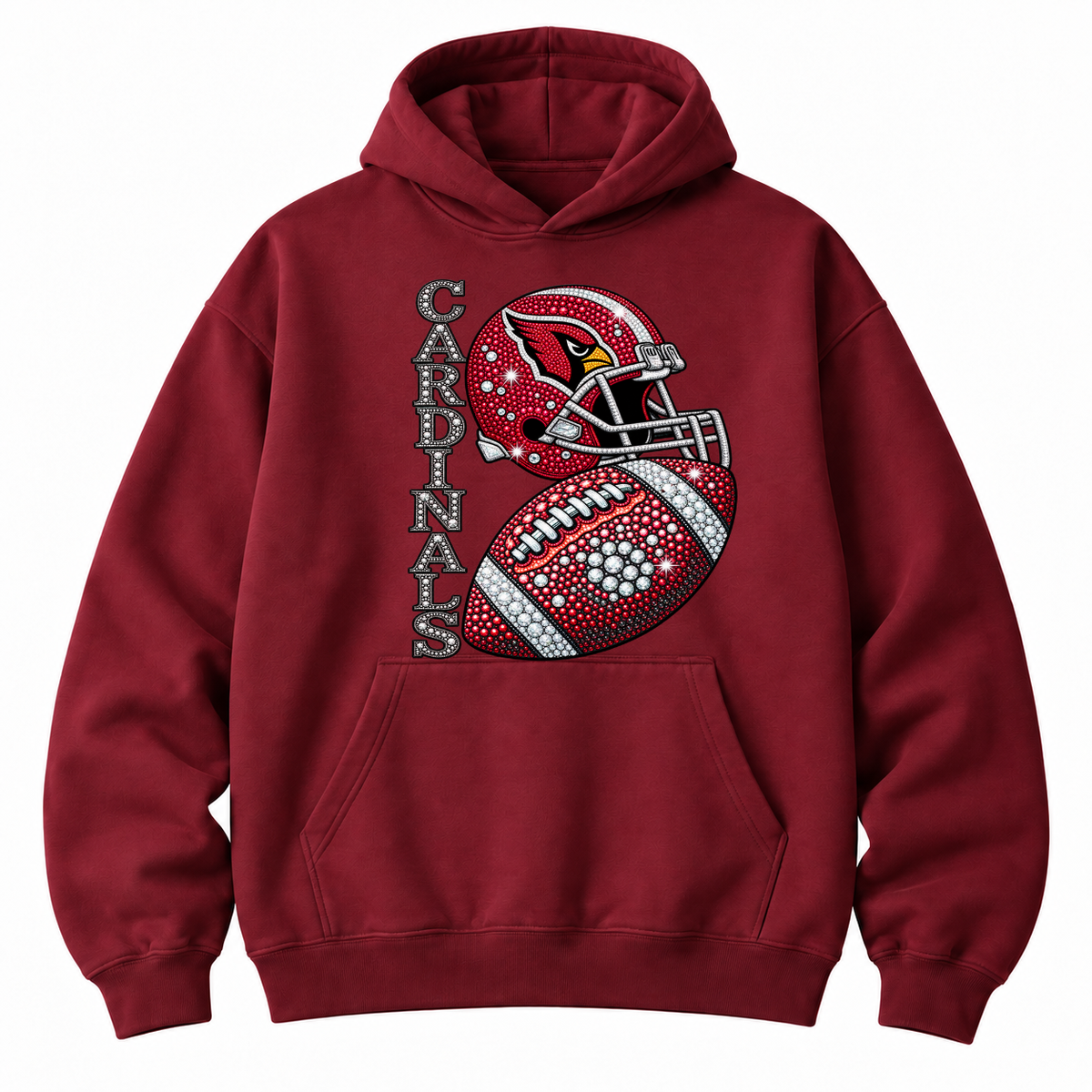 Personalized Football Team Bling Helmet And Ball Graphic Sweatshirt