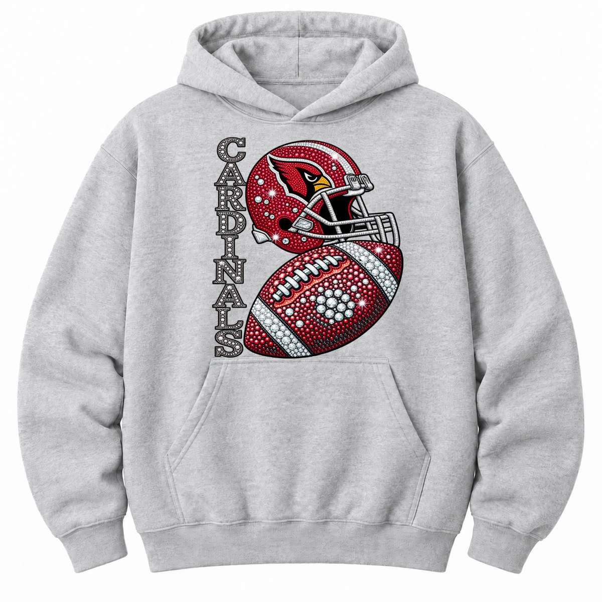 Personalized Football Team Bling Helmet And Ball Graphic Sweatshirt