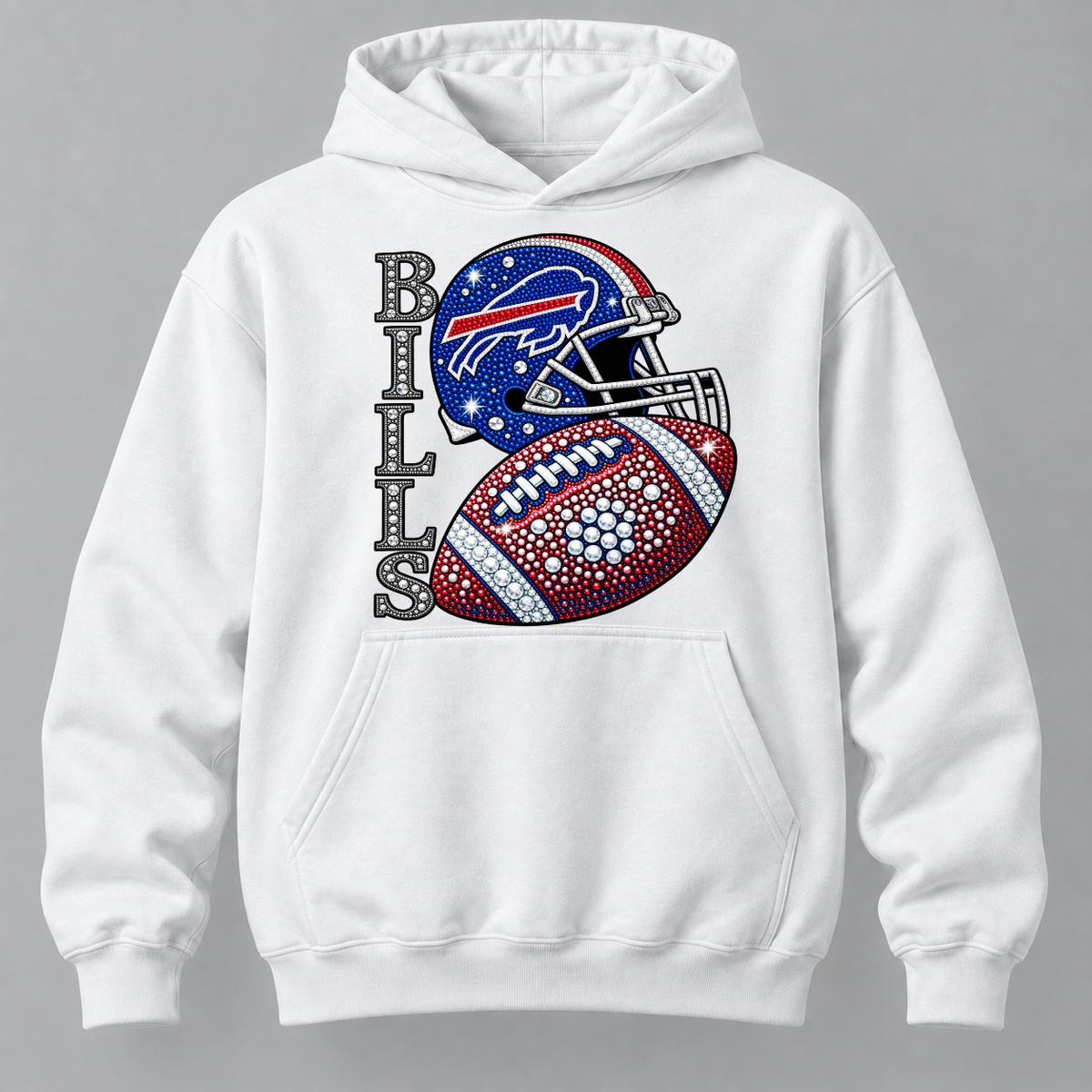 Personalized Football Team Bling Helmet And Ball Graphic Sweatshirt