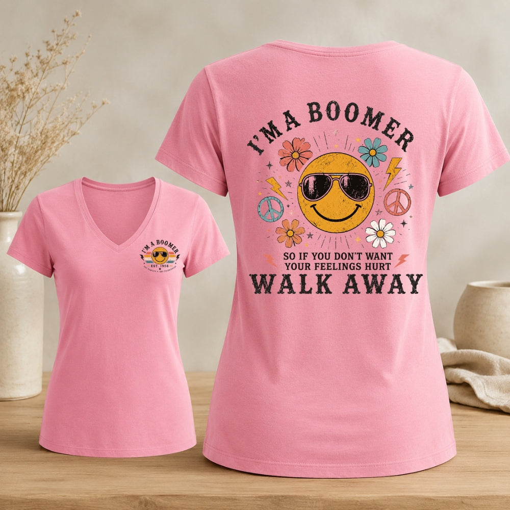 Personalized I Am A Boomer Woman's V-neck