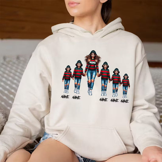 Custom Horror Freddy Krueger Inspired Mom & Kids Matching Hoodie