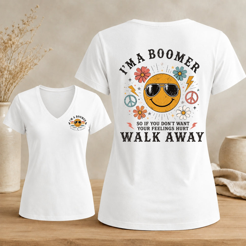 Personalized I Am A Boomer Woman's V-neck