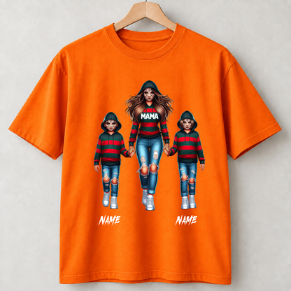 Custom Horror Freddy Krueger Inspired Mom & Kids Matching Hoodie