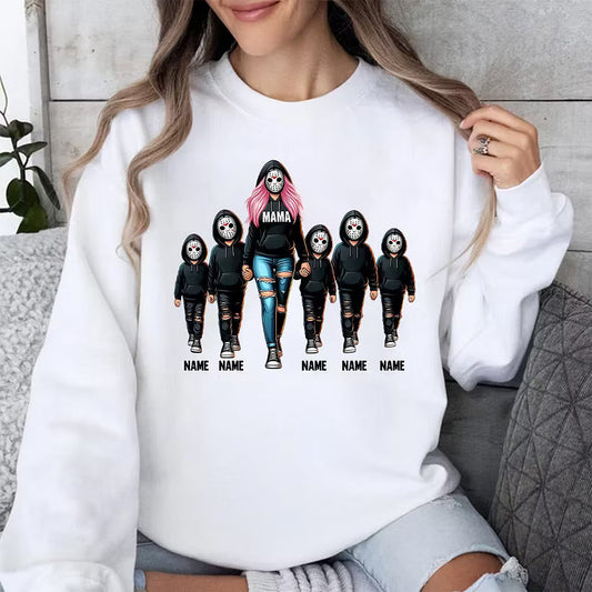 Halloween Custom Family Sweatshirt Mama With Kids Sweatshirt