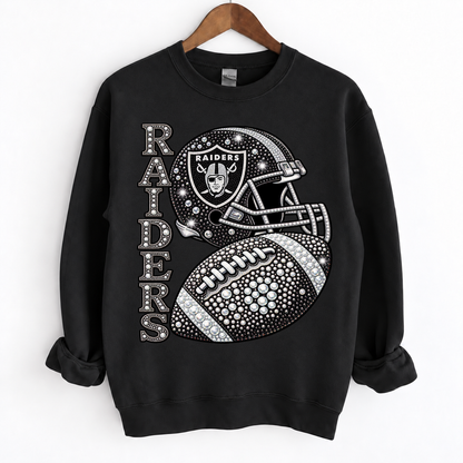 Personalized Football Team Bling Helmet And Ball Sweatshirt