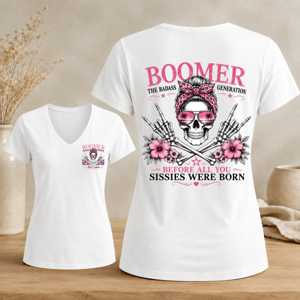 Personalized Boomer Badass Generation V-neck