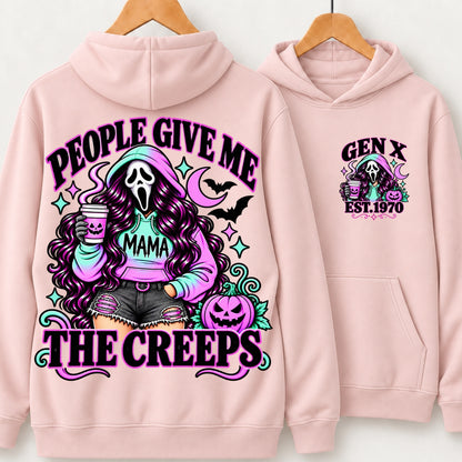 Gen X People Give Me the Creeps Halloween Ghostface Mama Custom Birth Year Sweatshirts
