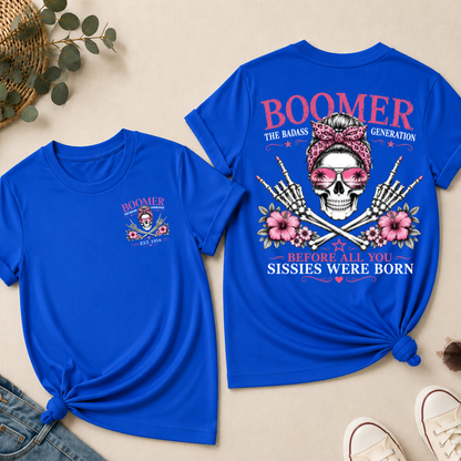 Personalized Boomer The Badass Generation Skull EST Shirts