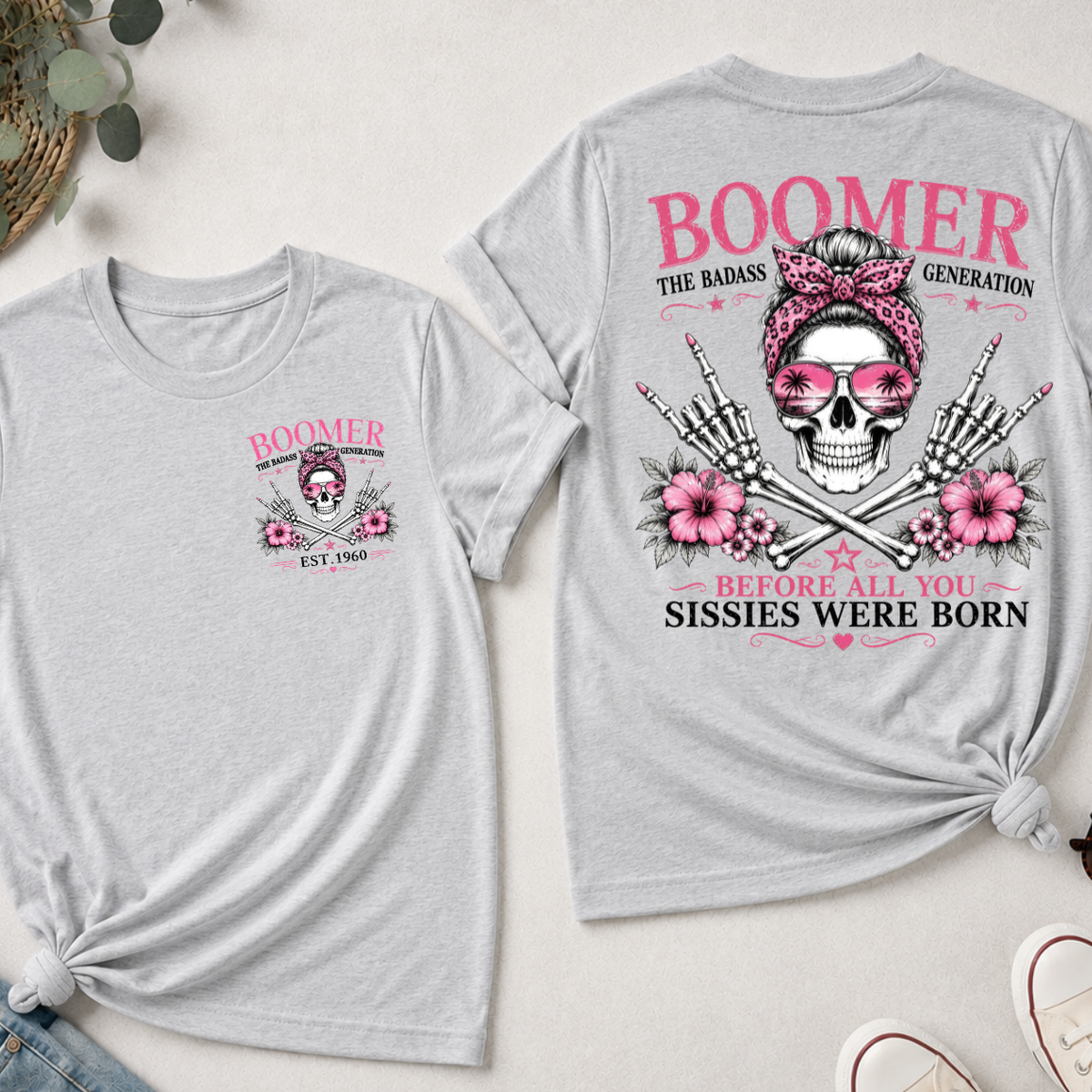 Personalized Boomer The Badass Generation Skull EST Shirts