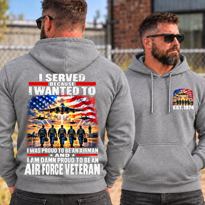 I Served Because I Wanted To AIR FORCE VETERAN EST Shirts