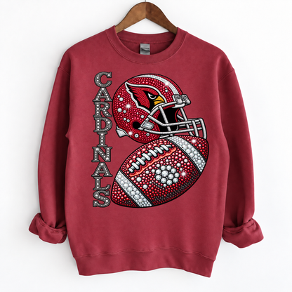 Personalized Football Team Bling Helmet And Ball Sweatshirt