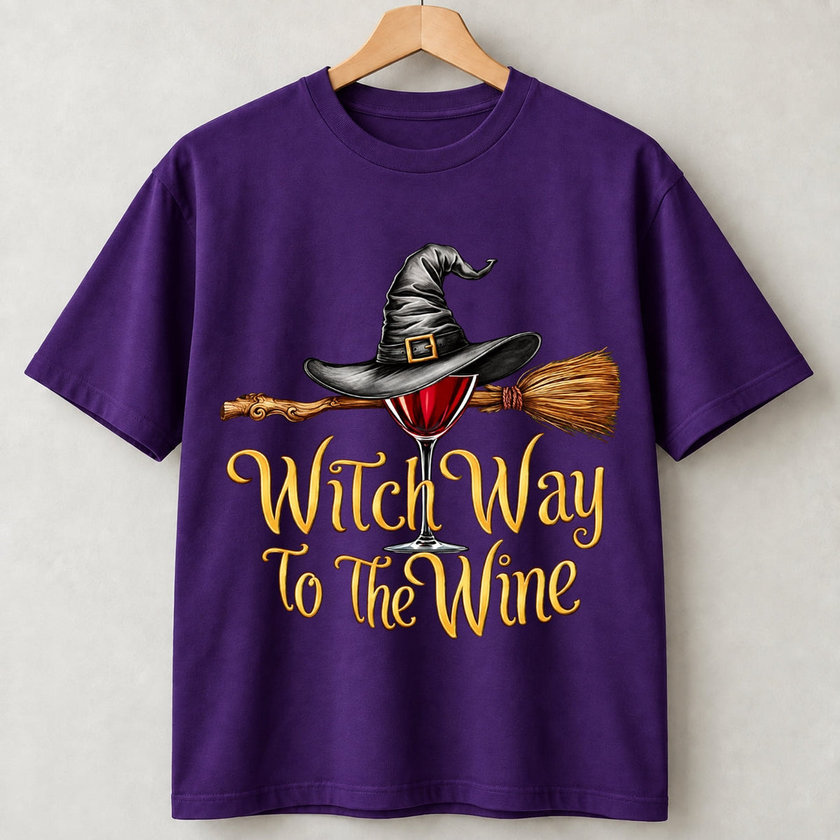 Funny Halloween Wine Lover Witch Way To The Wine Shirts