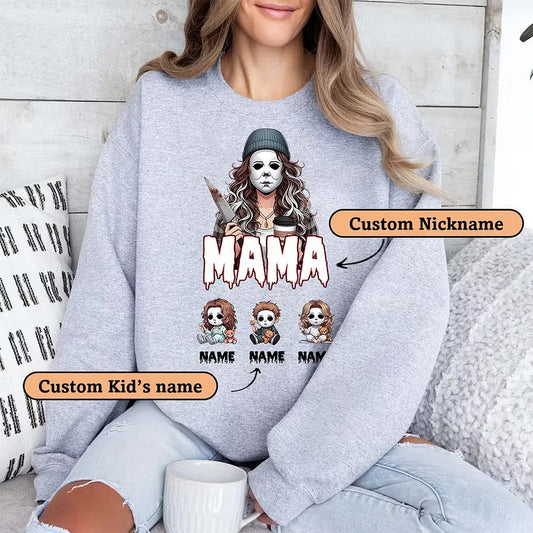 Custom Halloween Horror Mama Dada Sweatshirt ,T-shirt
