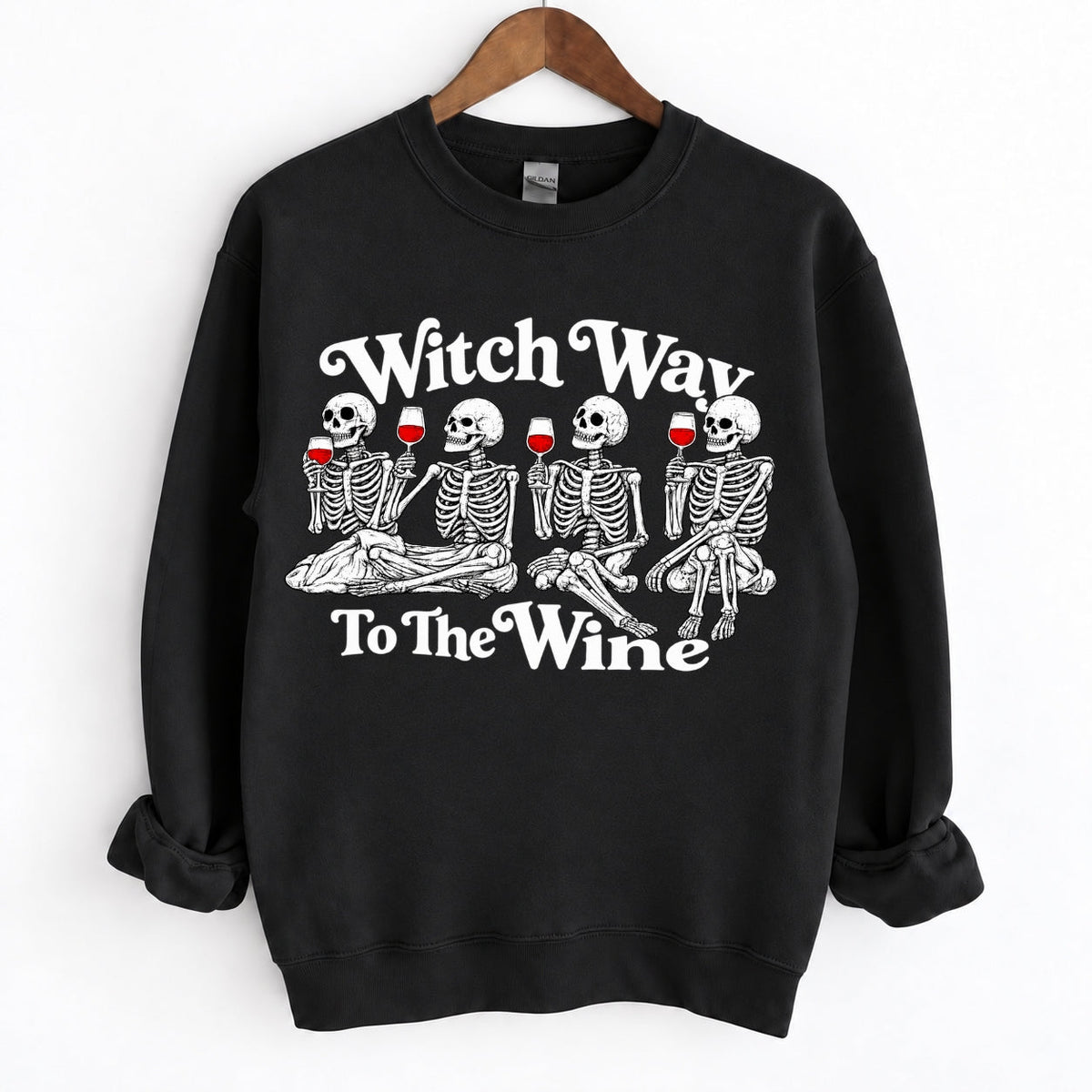 Witch Way To The Wine Skeleton Halloween Shirts