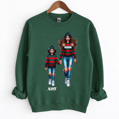 Custom Horror Freddy Krueger Inspired Mom & Kids Matching Hoodie