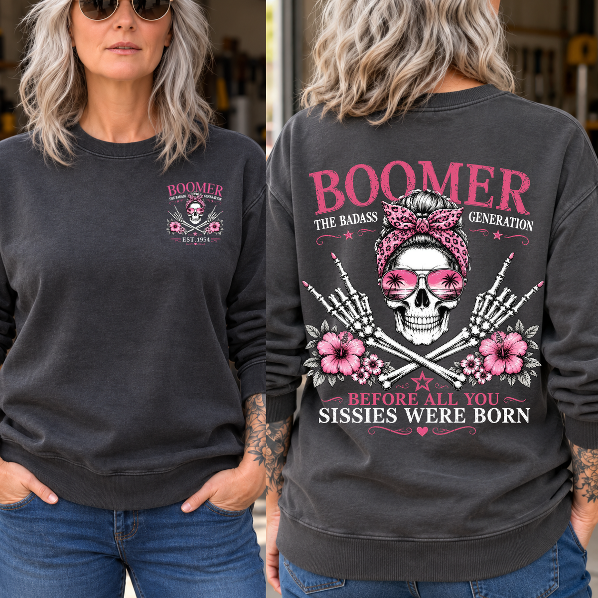 Personalized Boomer The Badass Generation Skull EST Shirts