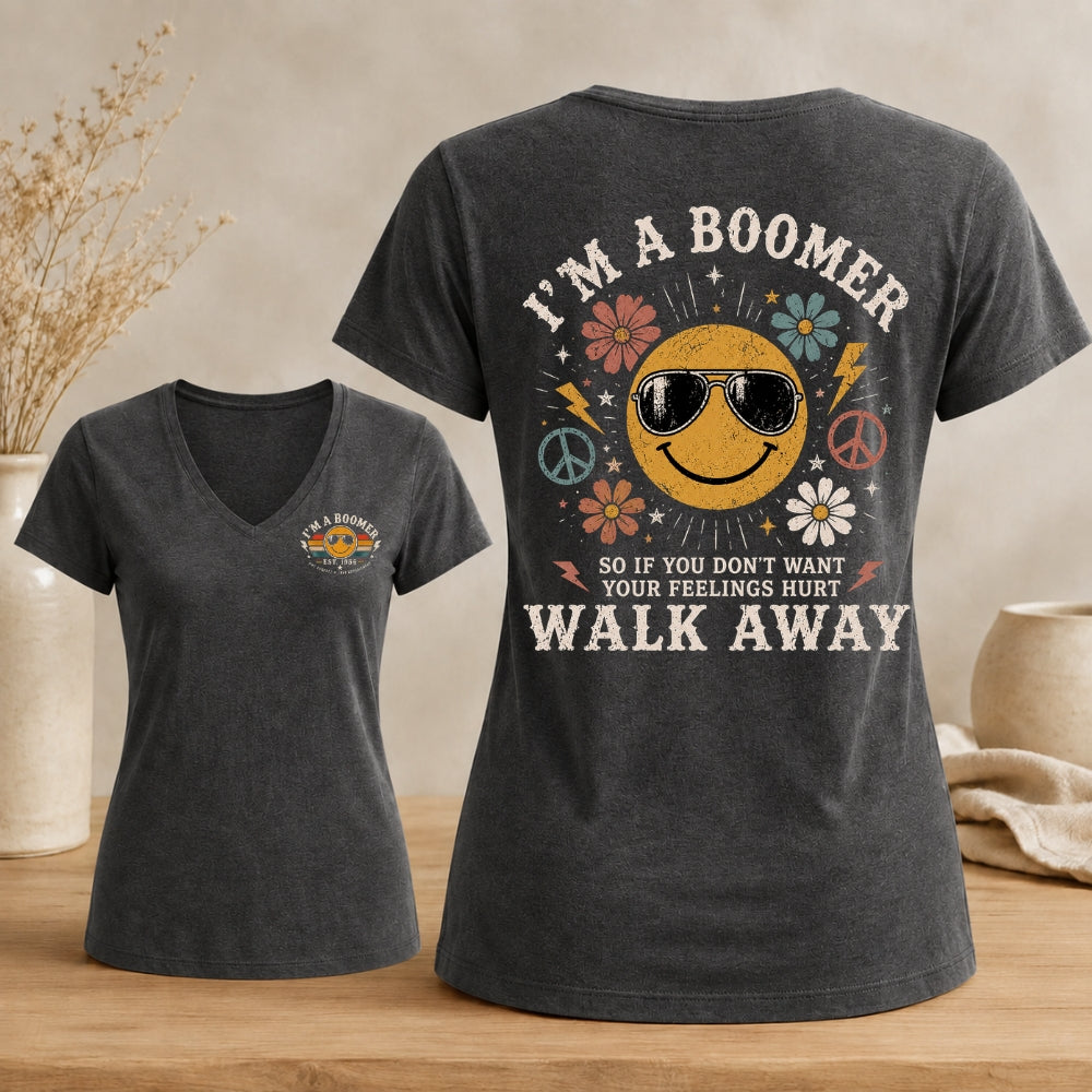 Personalized I Am A Boomer Woman's V-neck