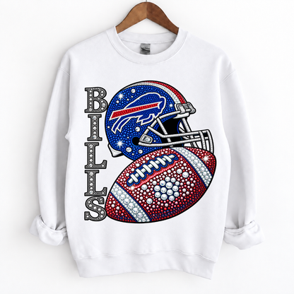 Personalized Football Team Bling Helmet And Ball Sweatshirt