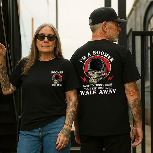 Boomer Walk Away Skull Graphic EST Shirts